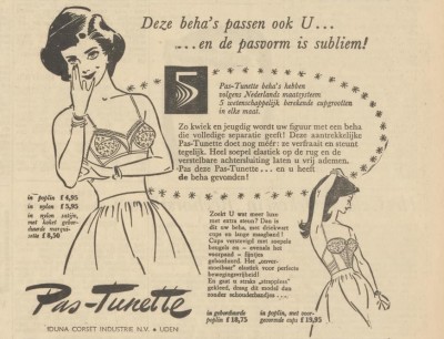 Advertentie voor Iduna's Pas-Tunette, 1959