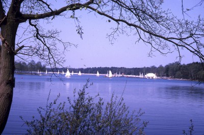 Recreatieplas IJzeren Man met zeilschepen op het meer, Vught 1970 (foto: Vera Delleman-de Kort, collectie BHIC, nr: 1923-002345) 