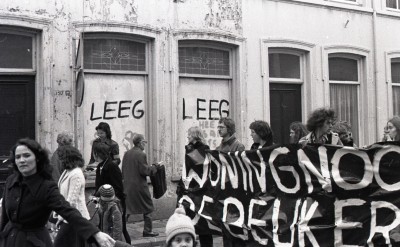 Protest tegen woningnood. 's-Hertogenbosch, ca. 1975-1985