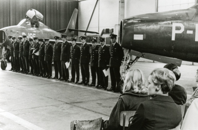Plechtige bijeenkomst op de Vliegbasis Eindhoven, ca. 1960