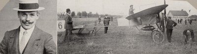 Jan Olieslagers tijdens de Amsterdamse Vliegweek op 14 september 1910.