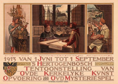 Affiche bij de tentoonstelling van oude kerkelijke kunst, 1913 (gemaakt door: Dorus Hermsen, collectie Erfgoed 's-Hertonbosch nr. 0011150)