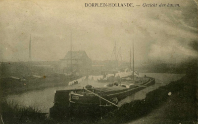 Haven zinkfabriek Zincs de la Campine, Budel-Dorplein sfeerbeeld oude haven zonder kademuren, 1900