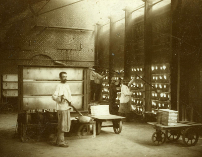 Zinktrekken Luikse oven, thermisch zinkproces 1900
