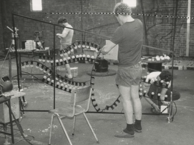 De bevrijdingsherdenking het voorbereiden van de lichtjesroute, 09-1985