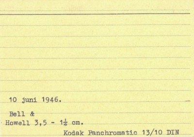 Informatiekaartje bij filmspoel 6 van de films van Bernard van Dooren