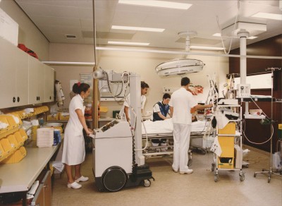 Een reanimatiekamer op de spoedeisende hulp. Tilburg, 1992